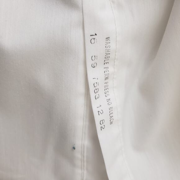Oscar de La Renta Men's SS Button Down White Dress Shirt. Size 16. Wrinkle‎ Free - Picture 14 of 14